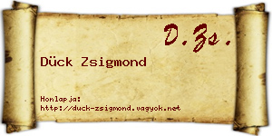 Dück Zsigmond névjegykártya