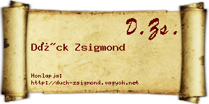 Dück Zsigmond névjegykártya