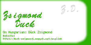 zsigmond duck business card